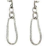 KJL Silver tone Dangle Dangle Crystal Earrings