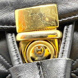 MCM Gold Plated Medallions Black Quilted Leather BackPack