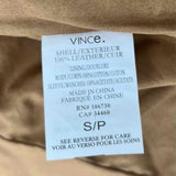 Vince Women's Caramel Size S Asymmetrical Leather Jacket