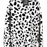 Disney 101 Dalmatians Women's Black White Size L Zip Fleece Spotted Jacket