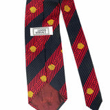 GIANNI VERSACE Silk Black Red Stripe Medusa Necktie