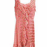 Tory Burch Women's Red Size 12 Ruffled Polka Dot Dress