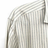 Emanuel Berg Men's Gray White Size XL Stripe Button Down Long Sleeve Shirt