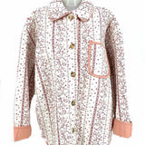 Free People Alexie Women's White Pink Size M Button Down Paisley Jacket