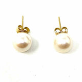 Estate 14K Gold Ivory Stud Pearl Earrings