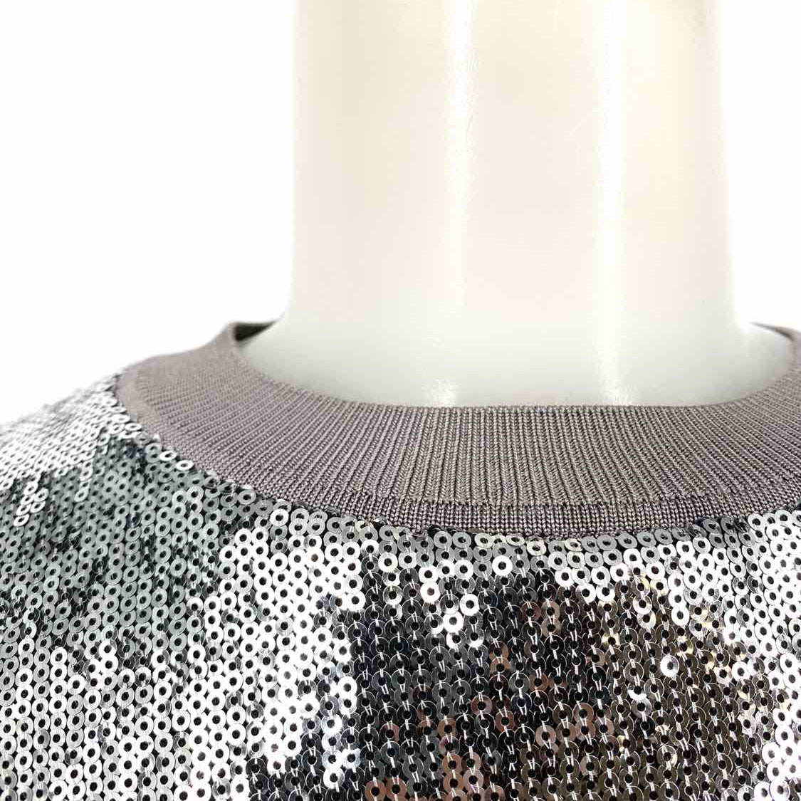 ALLSAINTS Women's Silver Size XS mini Sequined Shirt Dress