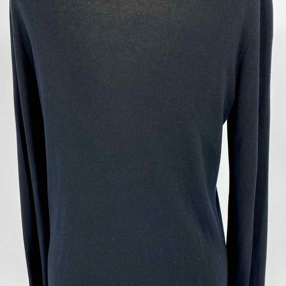 ESCADA Women's Black Size M Ruffled Silk Blend Cardigan
