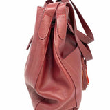 Laggo Maroon Tassel Pebbled Leather Tote