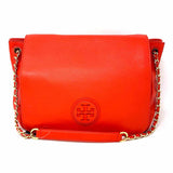 Tory Burch Marion Red Flap Logo Leather Shoulder Bag