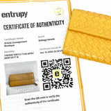 Bottega Veneta Yellow Accordion Intrecciato Leather Wallet