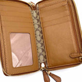 Coach Brown Wristlet Saffiano Leather Wallet
