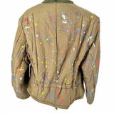 Urban Outfitters Women's Army Green Size L Button Down Paint Splatters Jacket