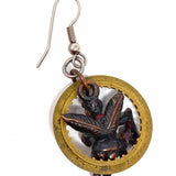 Bronze Tone Dangle 2" Cherub Earrings