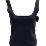 Open Edit Women's Black Size L Scoop Neck Ribbed Sleeveless