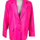 Steve Madden Women's Hot Pink Size M Vegan Leather Blazer