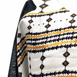 KACHEL Women's Black White Size 10 3/4 Sleeve Silk Geometric Dress