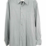 Ermenegildo Zegna Men's Navy White Size XL Stripe Button Down Long Sleeve Shirt
