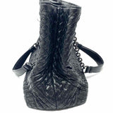 Bottega Veneta Black Square Intrecciato Quilted Leather Tote