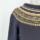 The Reeds x J. Crew Women's Navy Size M Cotton Blend Fair Isle Sweater