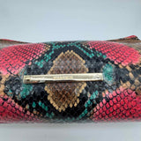Brahmin Kayla Multi Caladesi Multi-Color Wristlet Snake Embossed Leather Clutch