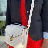 LOUIS VUITTON Pochette Metis Cream Top Handle Empreinte Leather Crossbody