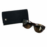 Chanel Brown Oval Tortoise CC 5455-Q-B Sunglasses