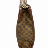 Celine Vintage Coated Canvas Brown Zip Macadam Clutch
