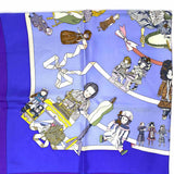Hermes Hello Dolly Silk Blue Purple Square 36 Dolls Scarf