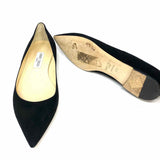 JIMMY CHOO Women's Black Size 41.5/11 Pointed Suede Flats