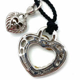 Judith Ripka 925 Sterling Silver Pendant Cord Cubic Zirconia Necklace