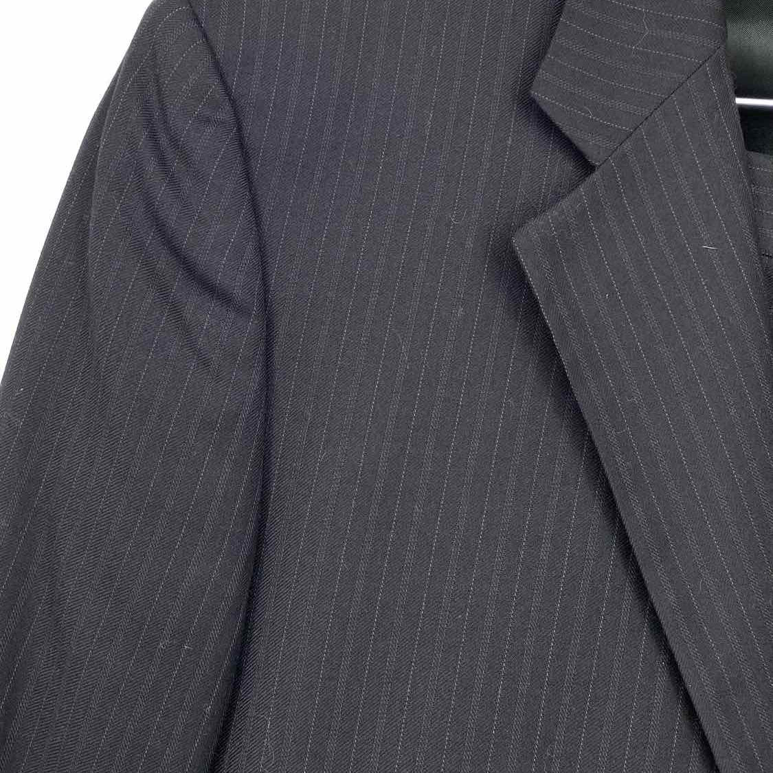 CHIAVARI Men's Black Pinstripe Suit