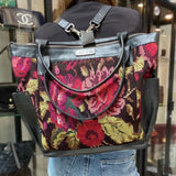 Nena & Co Day Bag Multi-Color Convertible Floral Leather Satchel