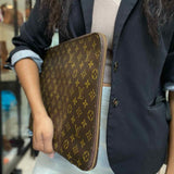 LOUIS VUITTON 1988 Poche Document Portfolio Brown Monogram Made in France Clutch