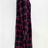 We The Free Odessa Women's Black Red Military Style Size S Long Plaid Jacket