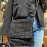 THE sak Black Flap crochet Crossbody