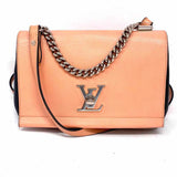 LOUIS VUITTON 2016 LockMe II BB Leather Beige Taupe Flap Turnlock Crossbody