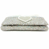 Betsey Johnson Silver Crossbody Iridescent Rhinestone Clutch