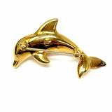 Carla 14K Yellow Gold Dolphin Brooch