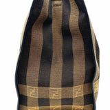 Fendi Sunshine Canvas Brown Jacquard Gingham Tote