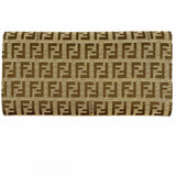 Fendi Canvas Brown Accordion Zucca Wallet