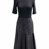 ZARA Women's Black Size S Mock Neck Midi Dress