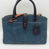 Coach Mercer 30 Denim Dark Blue Top Handle Satchel