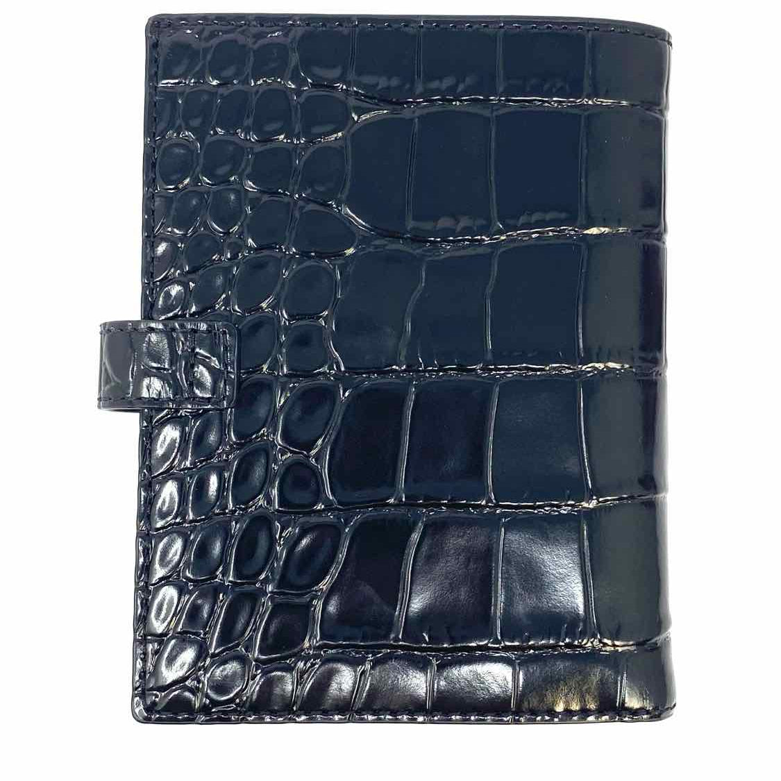 Michael by Michael Kors Black Bi-Fold Croc Embossed Leather Wallet