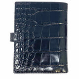 Michael by Michael Kors Black Bi-Fold Croc Embossed Leather Wallet