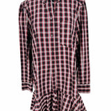 Isabel Marant Etoile Women's Red Black Size 38/6 Button Down Plaid Dress