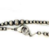 Navajo 925 Sterling Silver Beaded 49" Long Desert Pearl Necklace