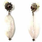 Artisan Sterling Silver Marquise Cut Kunzite Amethyst Earrings