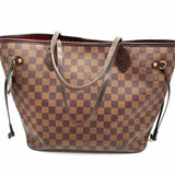LOUIS VUITTON 2015 Neverfull MM Coated Canvas Brown Damier Ebene Tote