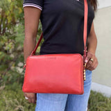 LOEWE Velasquez Grained Leather Dual Zip Orange  Made in Spain Shoulder Bag