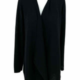 Eileen Fisher Women's Black Size S/P Open Front Merino Wool Cardigan